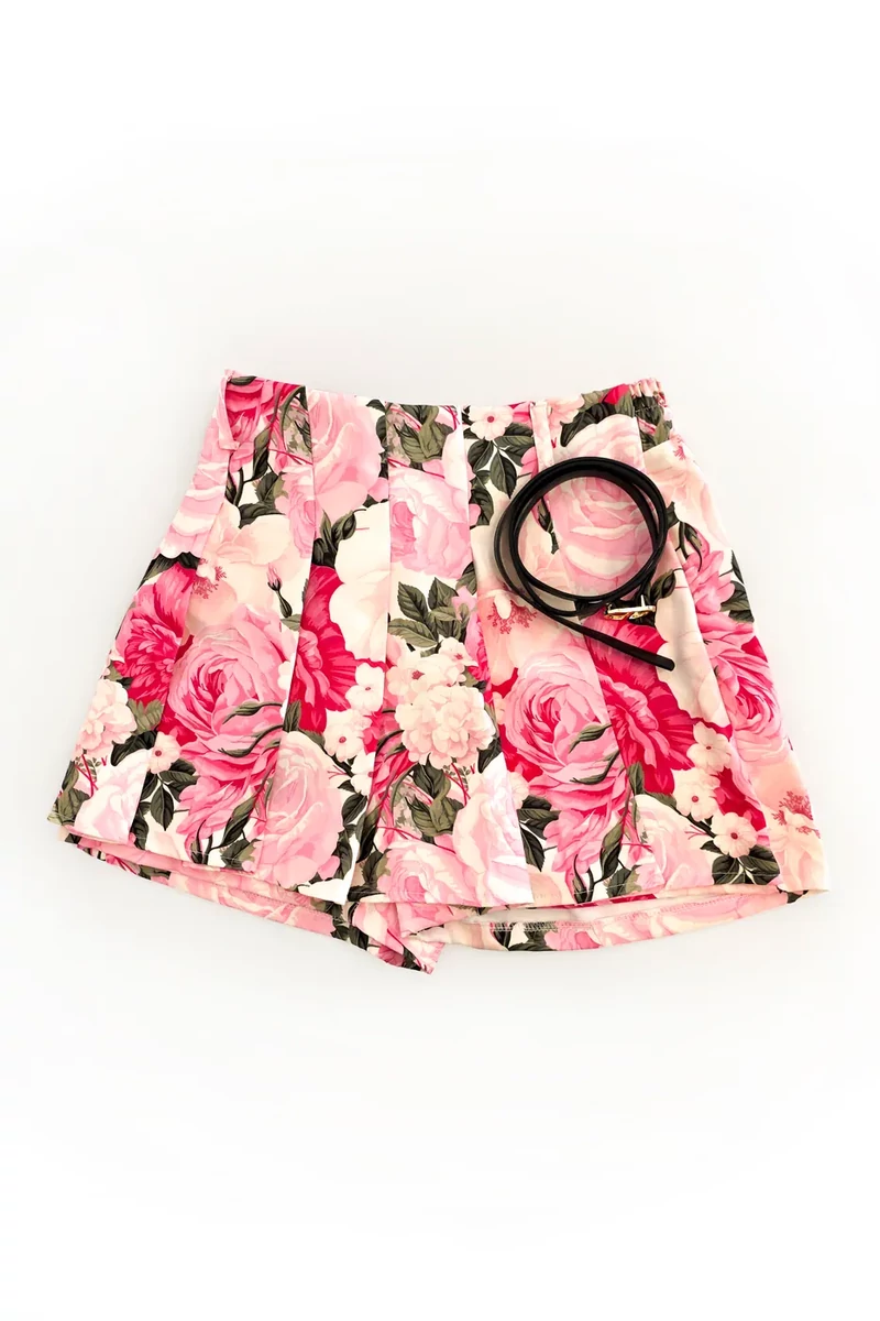 Daisy rózsaszín virágos culotte nadrág