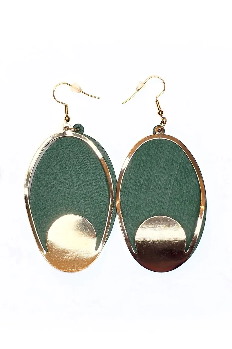 Obra zöld fülbevaló