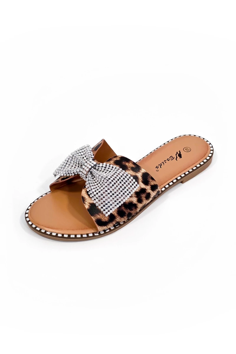 Lia leopárd mintás papucs