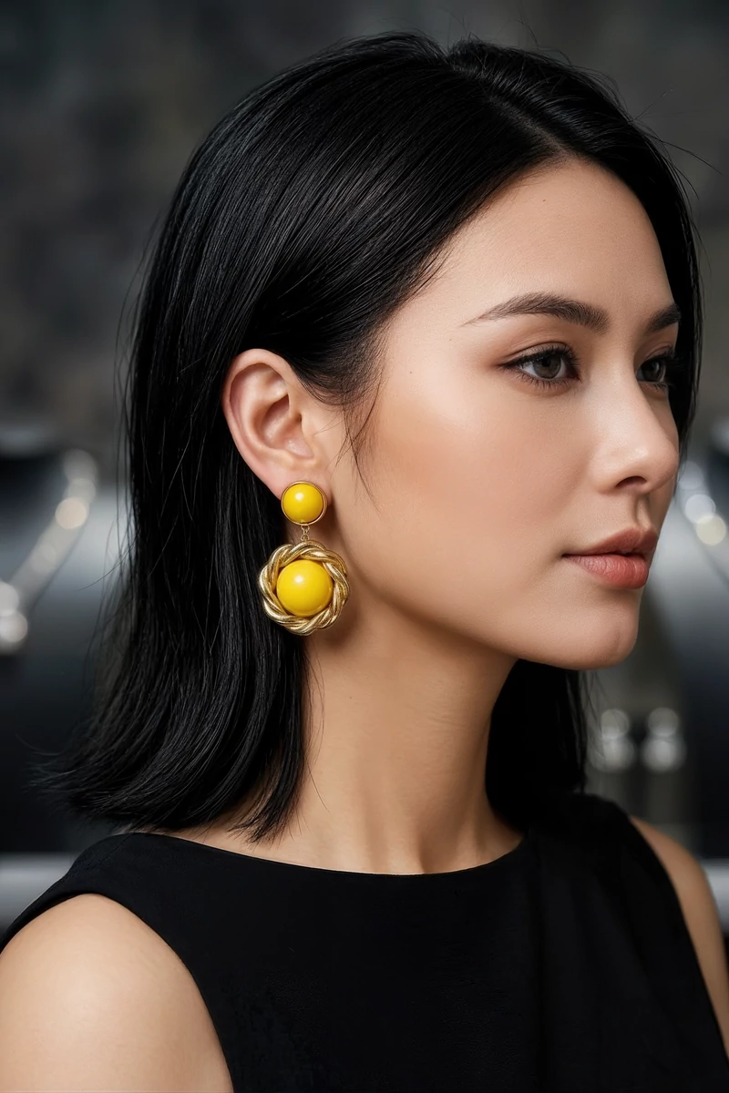 Afra citromsárga fülbevaló