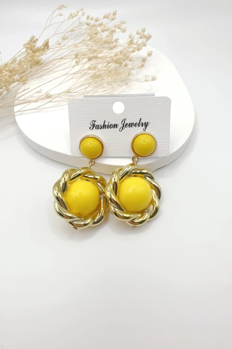 Afra citromsárga fülbevaló