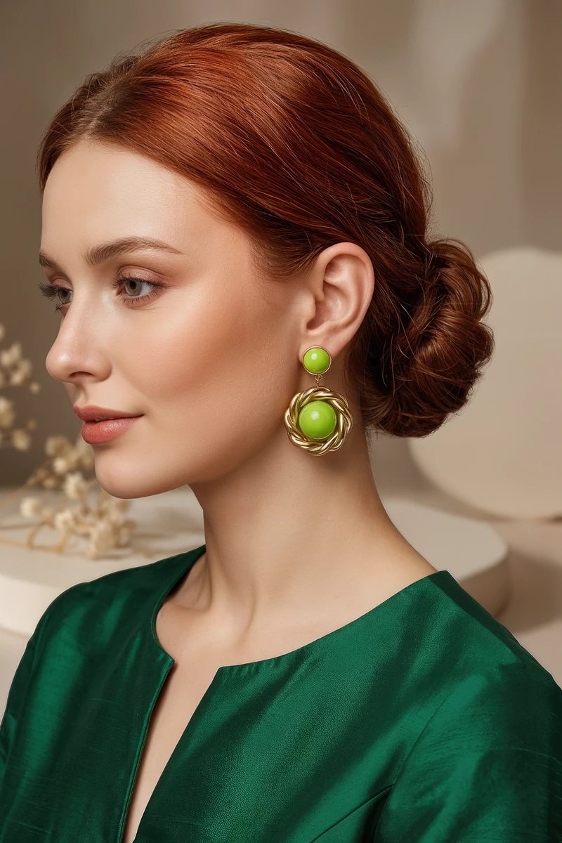 Afra zöld fülbevaló