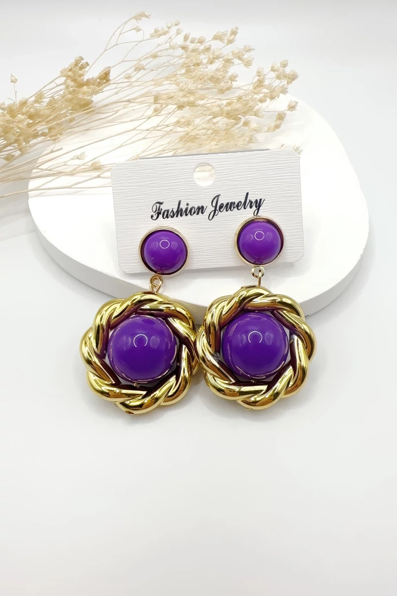 Afra lila fülbevaló