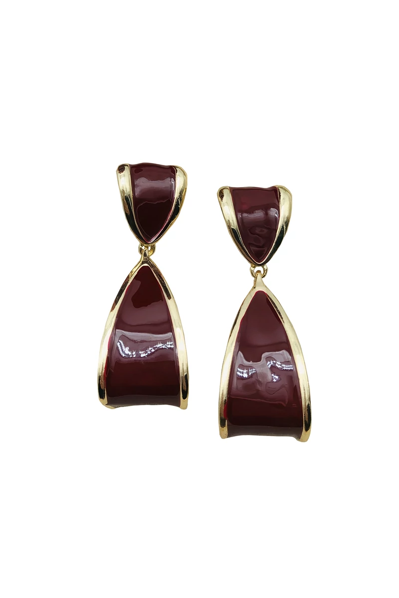 Fiona burgundi fülbevaló