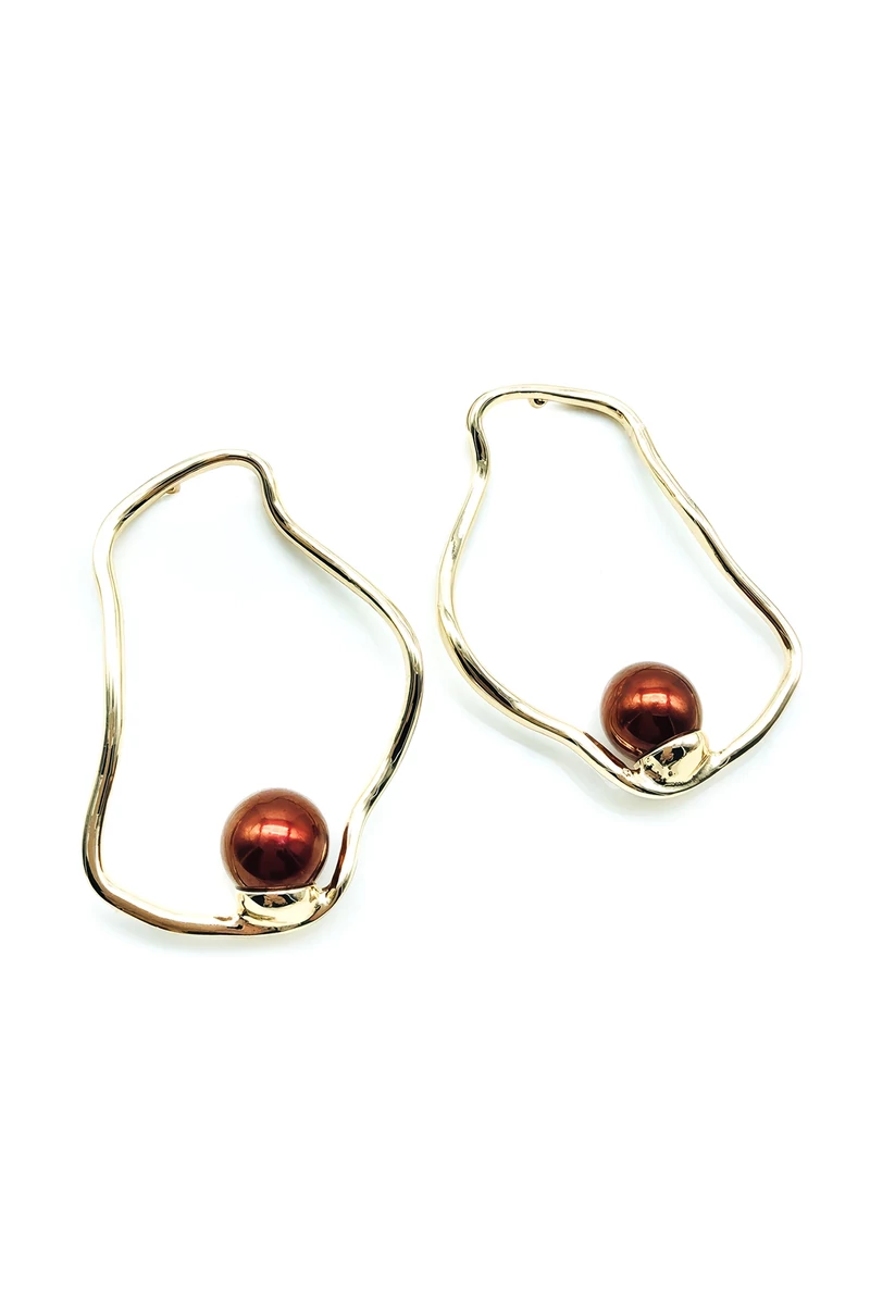 Léna piros gyöngyös fülbevaló