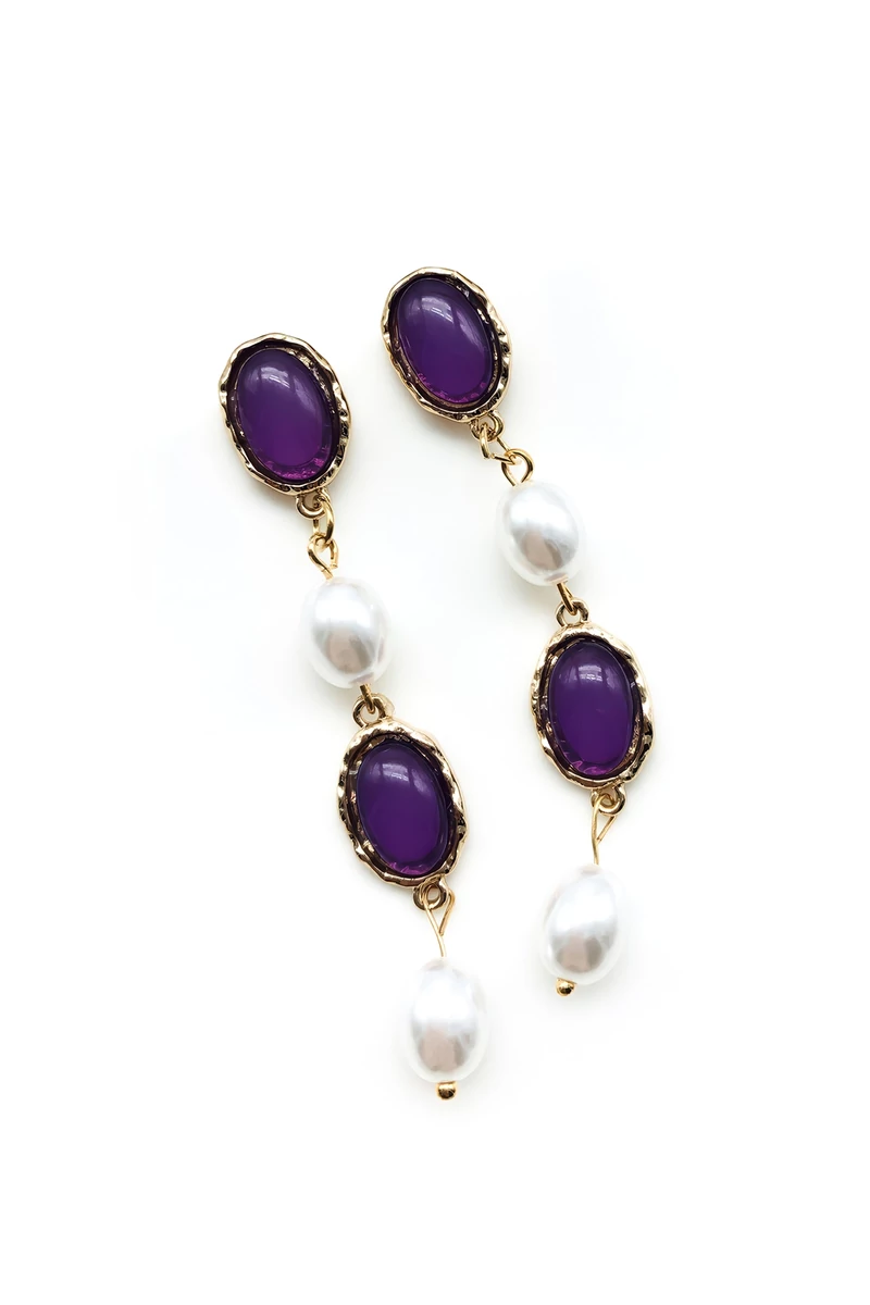 Nina lila fülbevaló